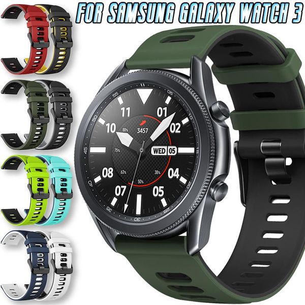

watch bands strap for samsung galaxy 3 41mm / 45mm silicone smartwatch replacement inner dual color sport bracelet accessories, Black;brown
