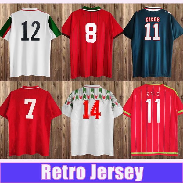 1990 1994 País de Gales Retro Mens Futebol Jerseys GIGGS SAUNDERS WILSON SPEED Home Vermelho Away Branco Verde 3ª Camisa de Futebol Uniformes de Manga Curta