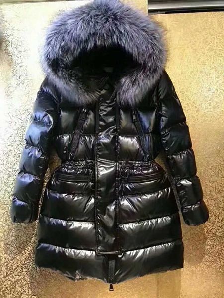 

european goods m's oversized wool collar down et women's middle and long style chen star jon's winter coat trend