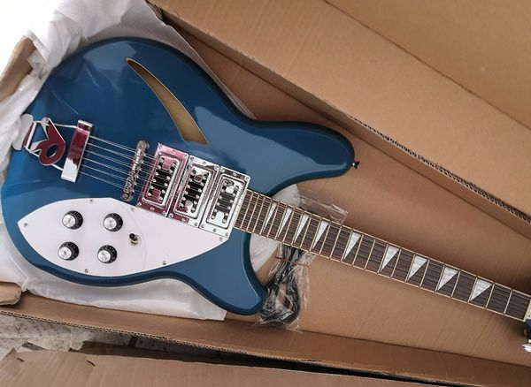 

12 strings navy blue semi-hollow electric guitar,rosewood fretboard