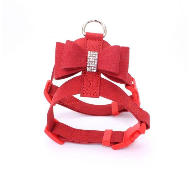 

cat collars & leads bling rhinestone pet harness velvet leash with bowknot for small kitten chihuahua pink collar products
