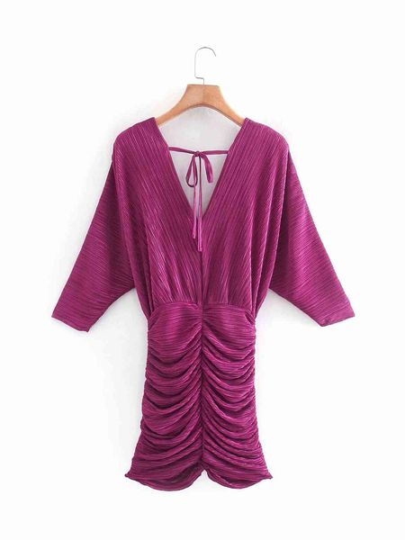 

red vintage designer clothing a line v neck long sleeve fall women's es look thin with ruffled everything mini-e, Black;gray