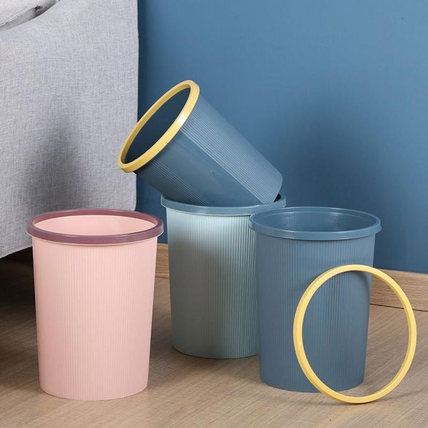

waste bins household pressure ring trash can creative bathroom kitchen living room lidless basket