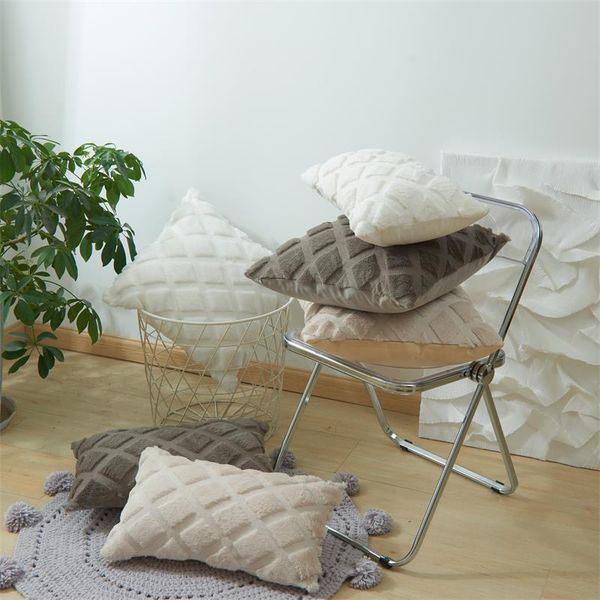 

cushion/decorative pillow rhombus geometric decorative cushion cover sofa plush throw soft cozy pillowcase for living room car fall decor