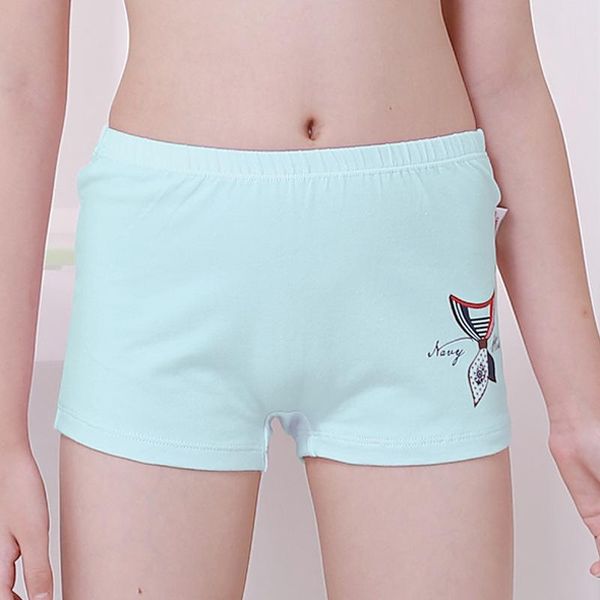 Calcinha sua temporada 1 pcs varejo adolescente garota branca shorts boxer respirável algodão flor impresso cuecas macias calcinha para meninas