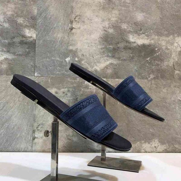 

vrouwen brand designer slippers strand borduren print platte hak casual sandalen 60% off store online, Black