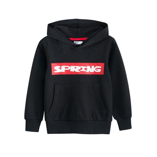 

spring hooded boys t shirt hoodies casual cotton tshirt letters long sleeve kids boys sweatshirt black children clothes 210713