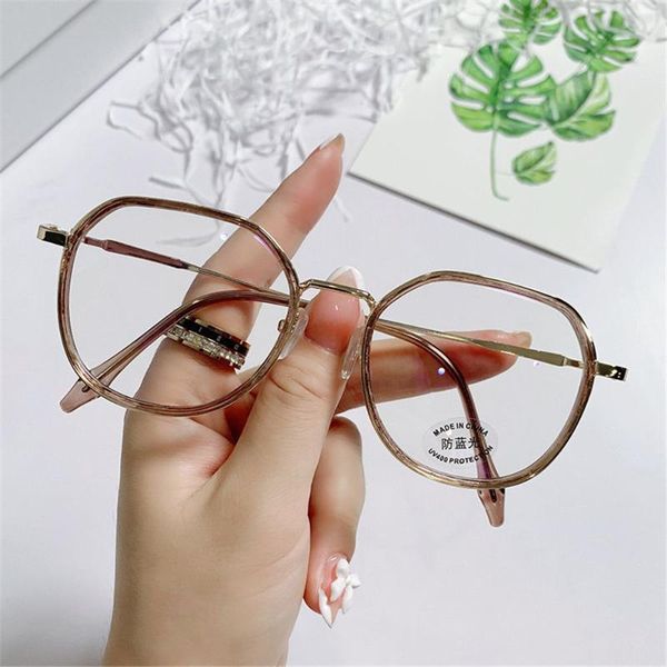 

sunglasses women vision care ultralight metal frame eyeglasses computer goggles eyewear anti-uv blue rays glasses, White;black