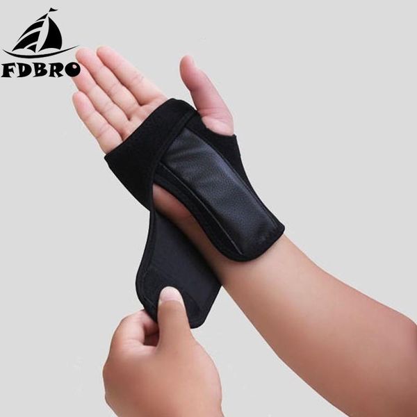 

wrist support fdbro 1 piece sports bracers professional hands protection sprains prevent bandage adjustable wristband, Black;red