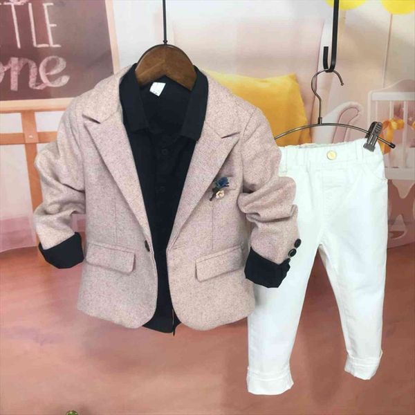 

boys fashion blazer suit jacket flower clothes kids piano performance casual childrens suits gentleman sets, Black