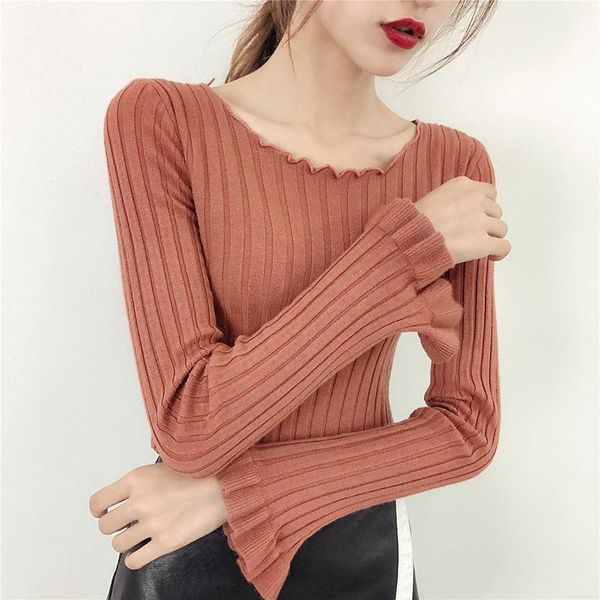 

ruched sweater women long sleeve pullover 2021 autumn winter black blue women's sweaters, White;black