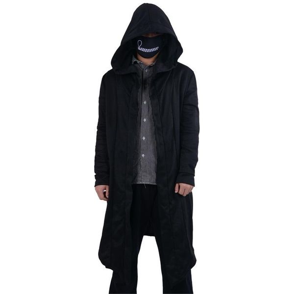 

men's trench coats men hooded sweatshirts hip long hoodies cardigan fashion sleeves cloak jackets outwear top, Tan;black