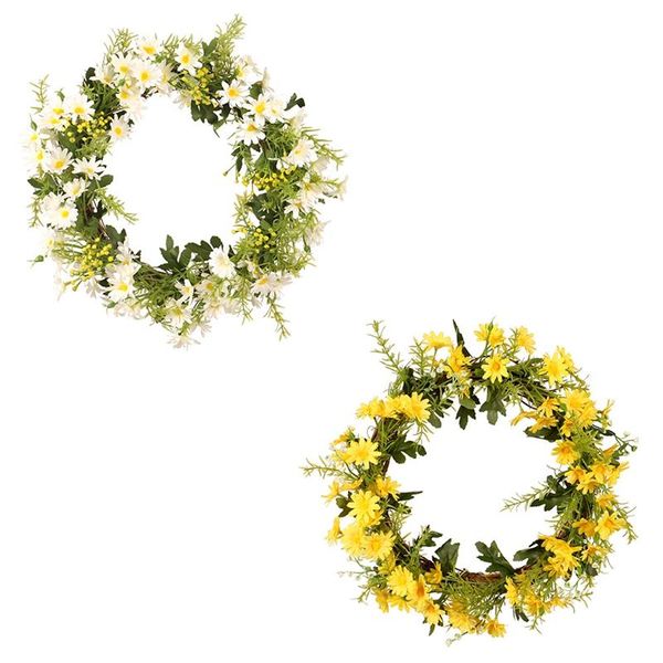 

artificial daisy flower wreath home door garland for front wedding party hanging pendant decoration decorative flowers & wreaths