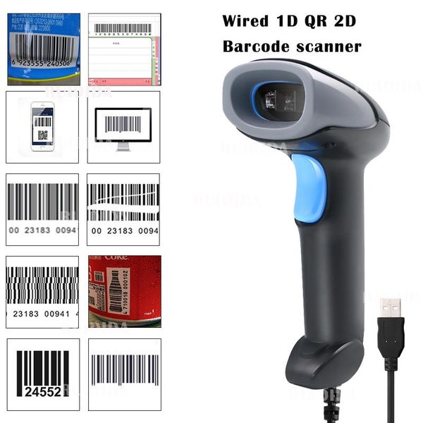 

scanners 2d qr code scanner barcode pdf417 reader barcod wired handheld bar usb support computer laptop