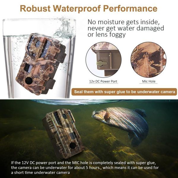 

hunting cameras outdoor trail camera 20mp 1080p hd waterproof po trap wildlife scouting pography wireless night vision