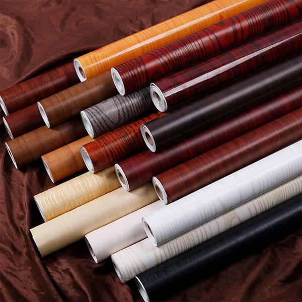 

wallpapers wood grain furniture renovation stickers self-adhesive water & oil-proof cabinet peel and stick deskwardrobe door wallpaper