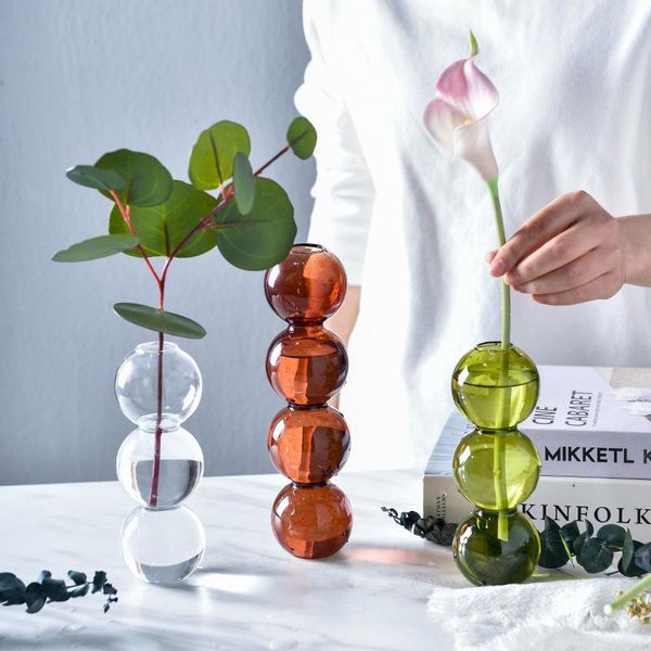 

vases creative flower arrangement container simple hydroponic glass art vase decoration home adornment living room deskornaments