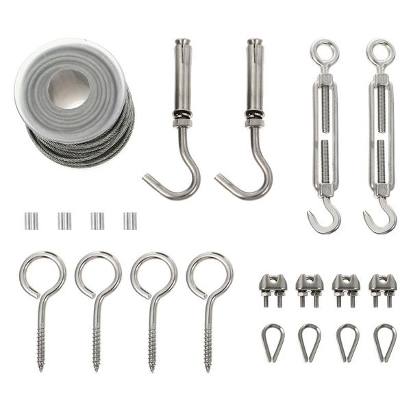 

jump ropes 1 set stainless steel outdoor wire rope cable kit string light thimble hook