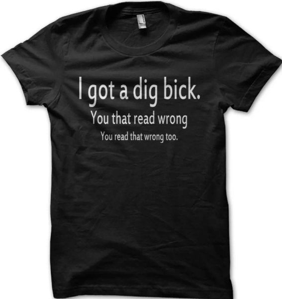 

I got a dig bick funny printed t-shirt 5366, White;black