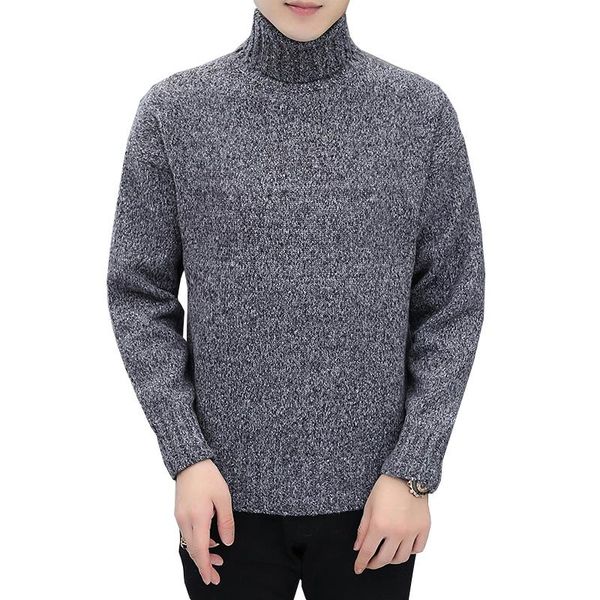 

men's sweaters turtleneck thick needle sweater pullover autumn casual pure color, White;black