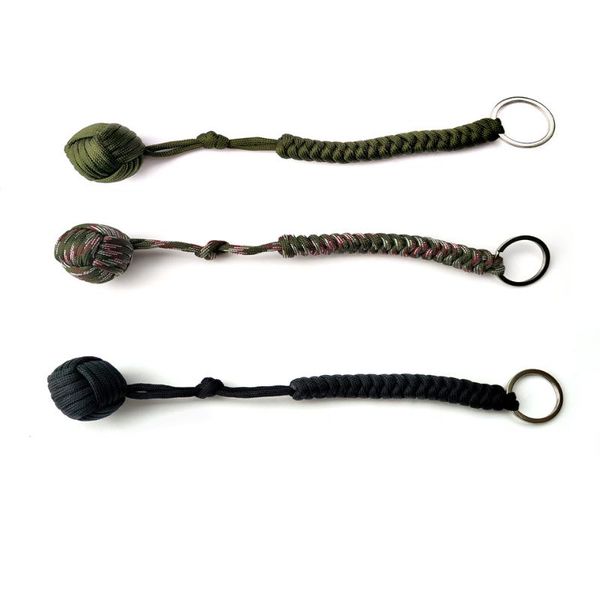 

security protection b039 black monkey fist steel ball bearing self defense lanyard survival key chain outdoor gadgets