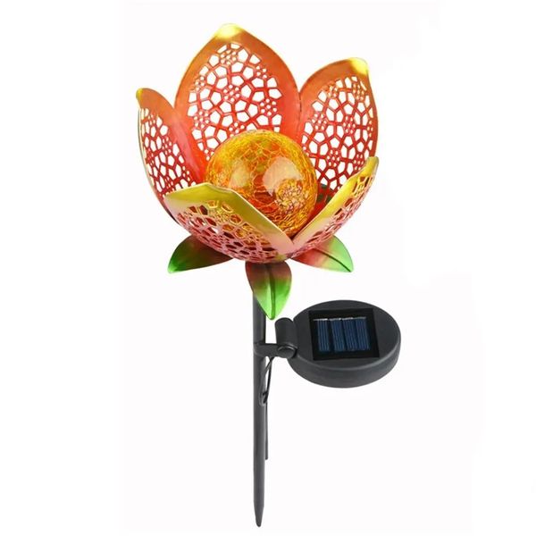 Solar Power Flower Light Outdoor Yard Warm White Stake Landscape Decor Lamp