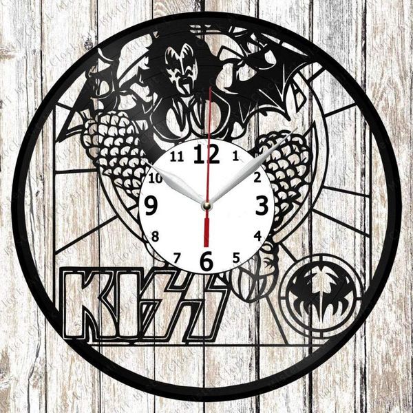 

wall clocks kiss record clock home art decor unique design handmade original gift black exclusive fan
