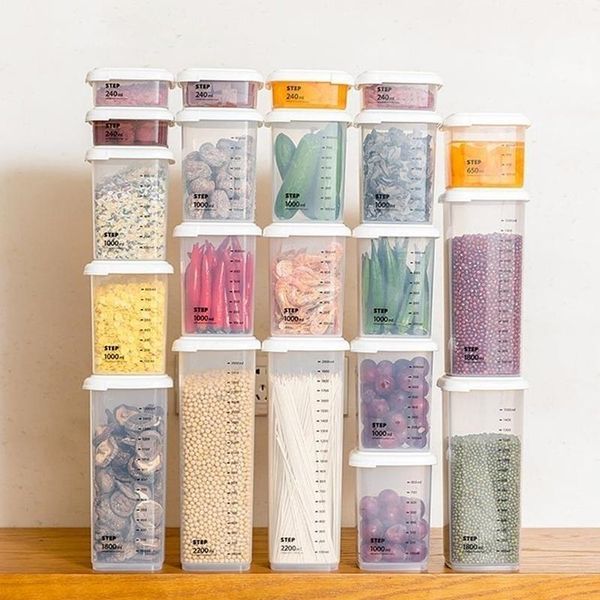

storage bottles & jars kitchen food box tank airtight plastic containers sealed clear container jar