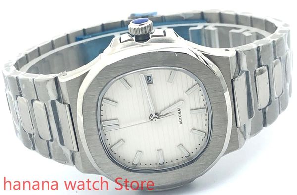 

wristwatches no bliger logo 904l stainless steel bracelet watch men's sports and leisure waterproof mechanical clock white dial, Slivery;brown