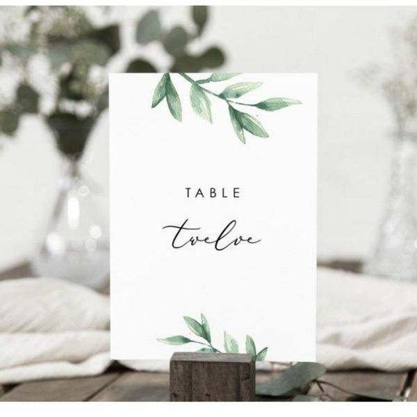 

party decoration wedding table numbers greenery decor modern for the sign