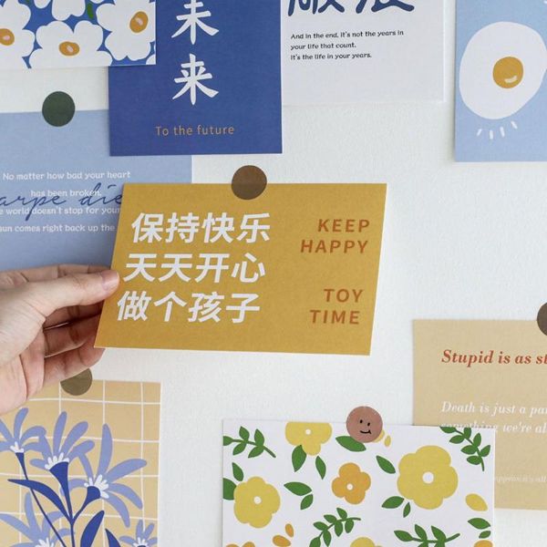 

wall stickers bedroom painting diy po frame text cards sticker postcard