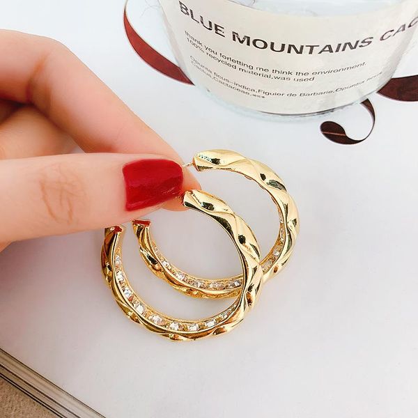 

hoop & huggie multiple styles europe and america style female earrings fashion simple rhinestones metal jewelry women's accessories, Golden;silver