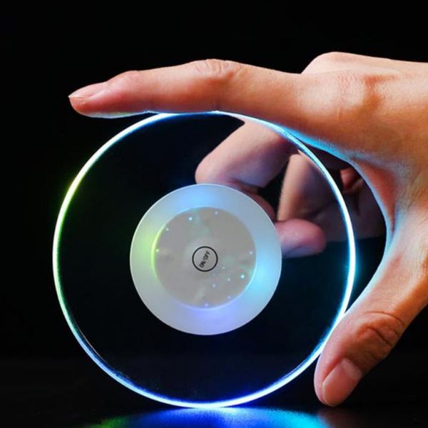 

mats & pads waterproof led ktv light base gravity induction battery bar cup padbar luminescent mat placemat round