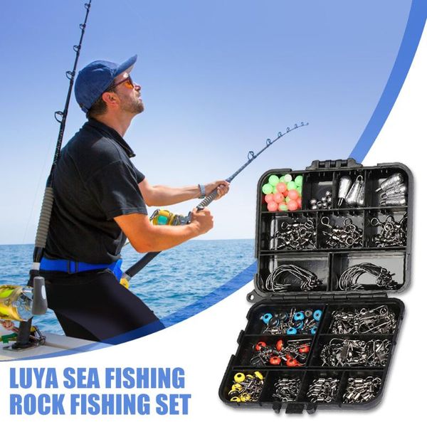 

fishing accessories 170pcs/set tackle carrying storage holder lure crank hook rolling swivels snaps connector angling supplies