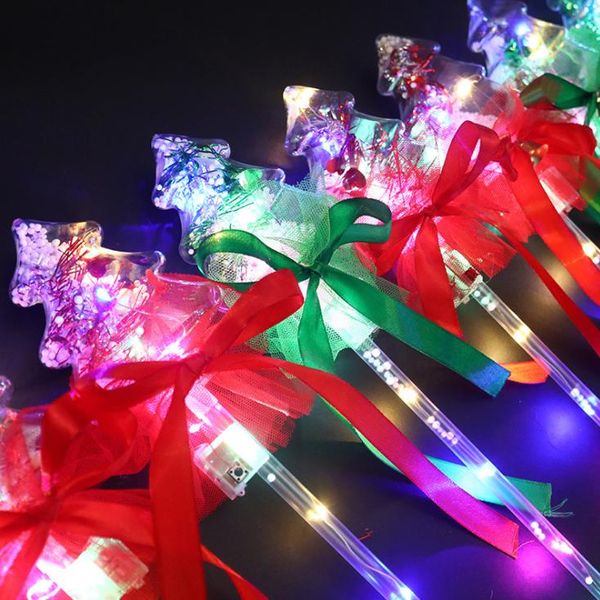 Piscando Blinky Light Up Star Princesa LED Wand Partido Favor Super Clear Árvore de Natal Forma Magia Glow Stick Dress-up adereços