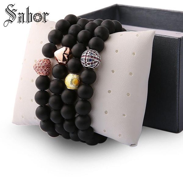 

charm bracelets beaded bracelet for women men crystal colorful beads black matte onyx fine jewelry, Golden;silver