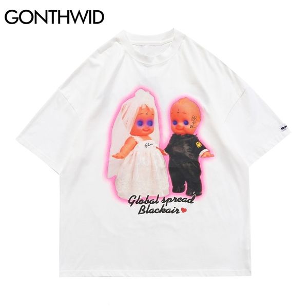 Негабаритные футболки Hip Hop Toil Toil Print Punk Rock Gothic Streetwear T-рубашки Harajuku битник с коротким рукавом Tees Tevs 210602