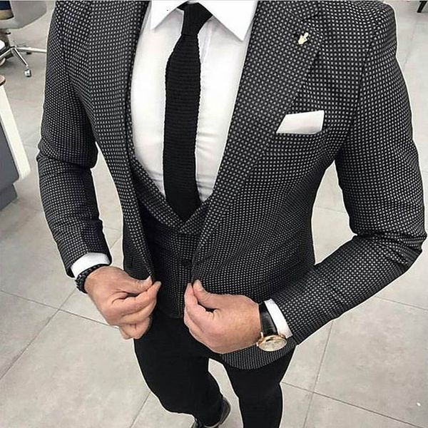 

men's suits & blazers slim fit men tuesdays three parts pants toothless jacket black collection measured blazer smoking on34, White;black