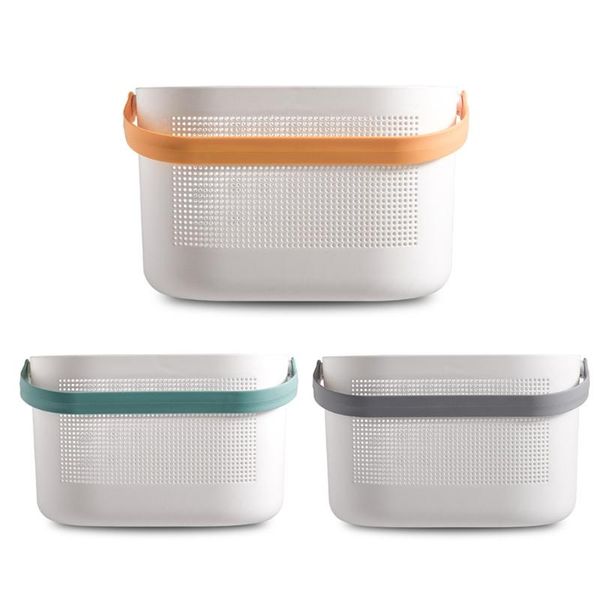 

storage baskets plastic basket with handle shower caddy bins shampoo conditioner organizer for bathroom kitchen dorm room