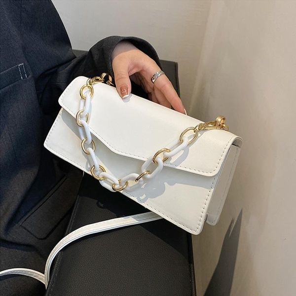 

evening bags woman chain solid color handbag fashion design leather shoulder luxury texture crossbody bag female simple purse phone