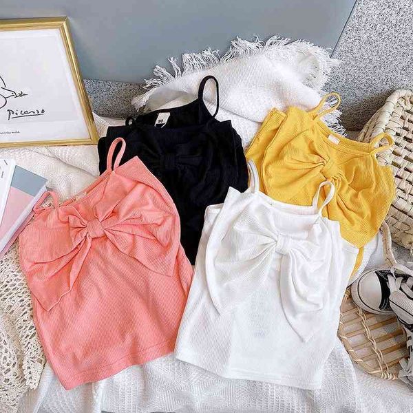 

summer arrival girls fashion t shirt kids cotton bow 210528, Blue