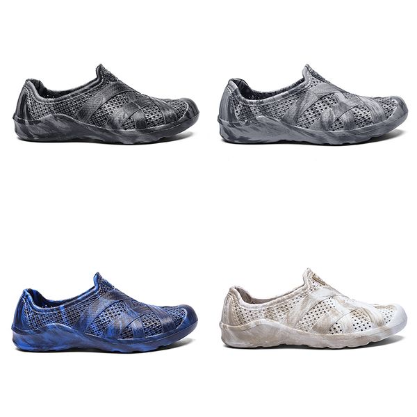 

men water shoes summer beach shoe classic grey blue fashion home outdoor soft work sneaker mens breathable sports trainer, Black