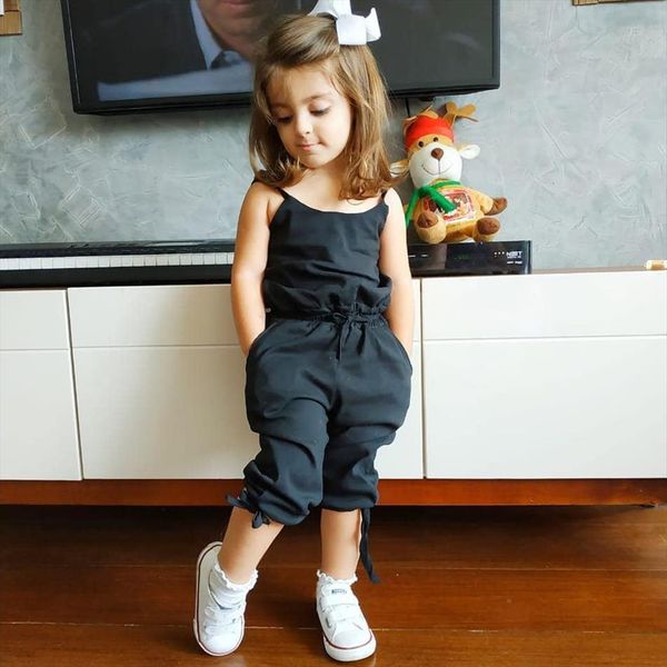 

summer kids toddler baby girl bow vest romper jumpsuit clothes outfits 1 6y, Blue