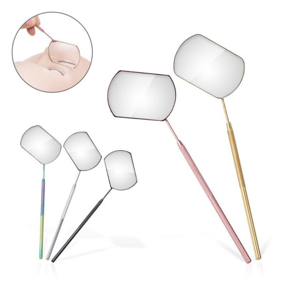 

eyebrow tools & stencils eyelash inspection mirror grafting stainless steel 5 times magnification effect makeup 1pc