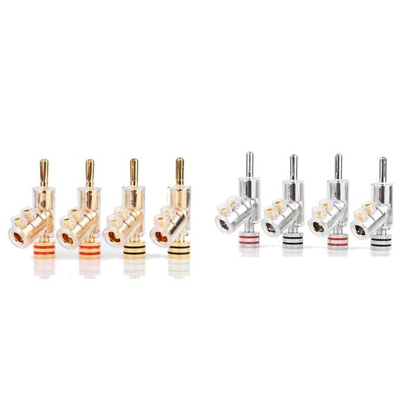 

smart power plugs hifi lockable speaker cable banana plug connector wire 4pcs