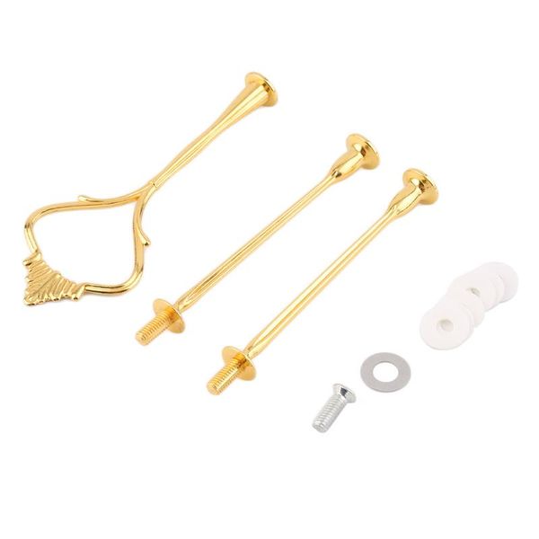 

other bakeware 3 tier hardware crown cake plate stand handle fitting wedding party golden plated decorating platform cupcake