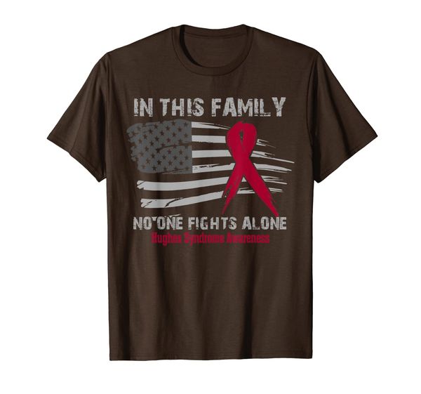 

in this family no ones fights hughes syndrome alone t-shirt, White;black