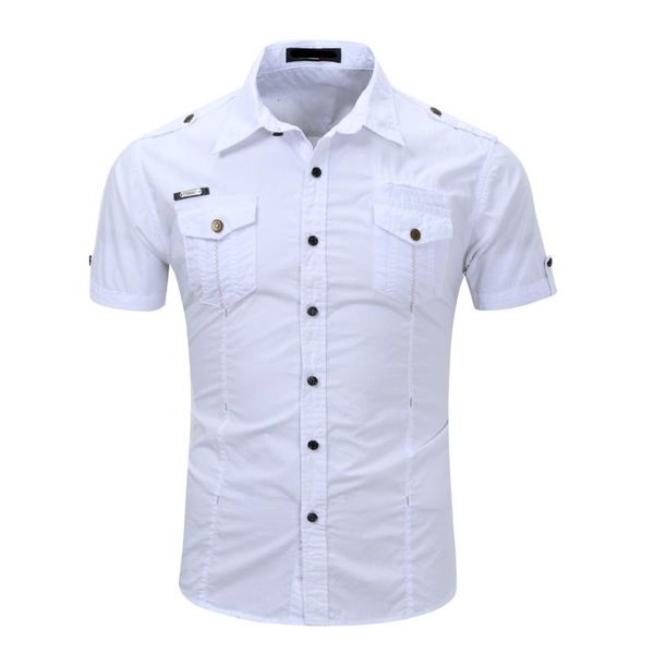 

men's casual shirts zogaa short-sleeved outdoor military shirt, White;black