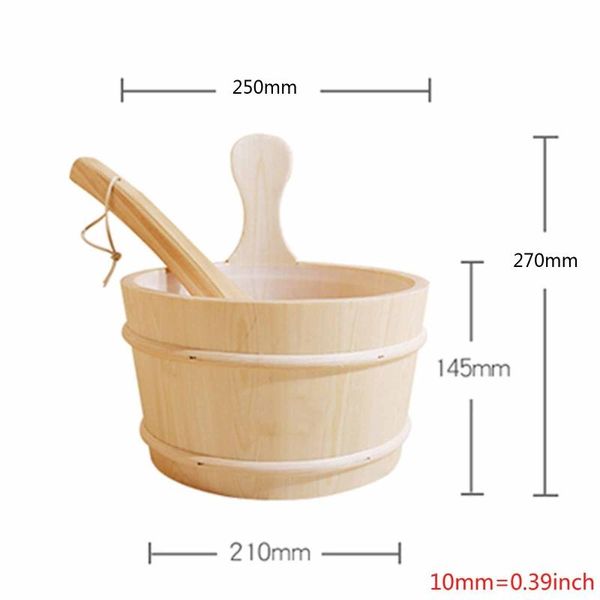 

sauna wooden bucket and ladle kit, accessories for & spa buckets
