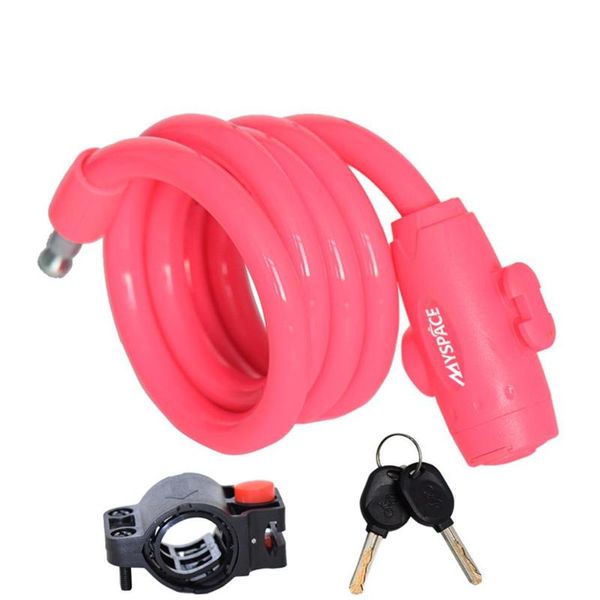 

bike locks 1.2m bicycle security lock anti-theft steel cable spiral cycling with frame and key accessories